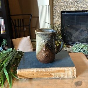 Vintage Face Mug Medieval Bearded Man Pottery Craft Compton Cal.  6" x 3-3/4"